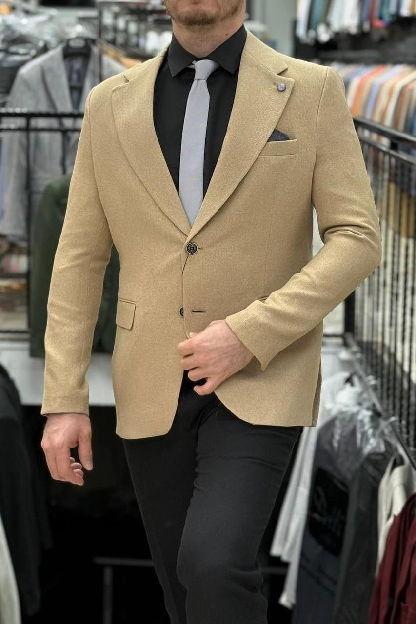 Wholesale Men's Cream Blazer Jacket 1701W26-031