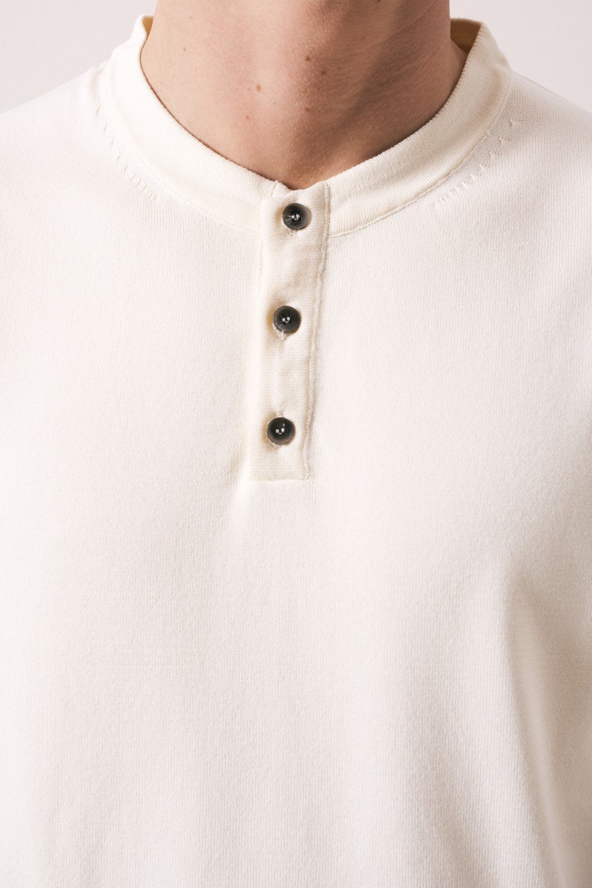 Wholesale Mens Cream Knit Crew-Neck T-Shirt