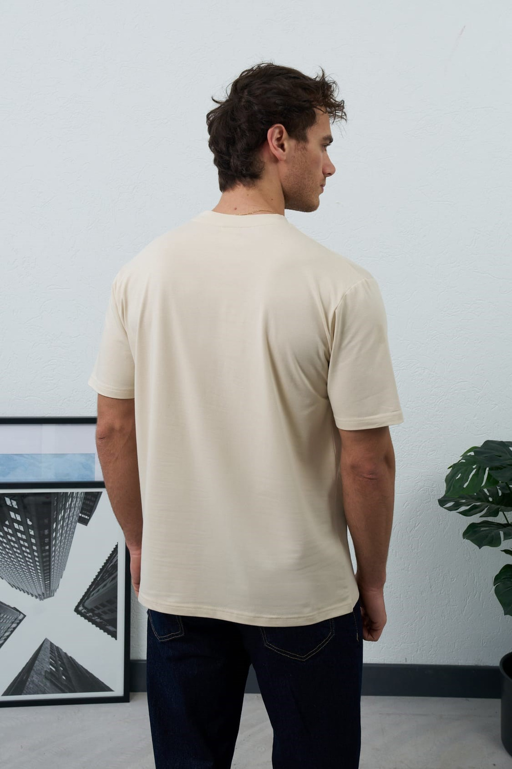 Wholesale Mens Cream T-Shirt