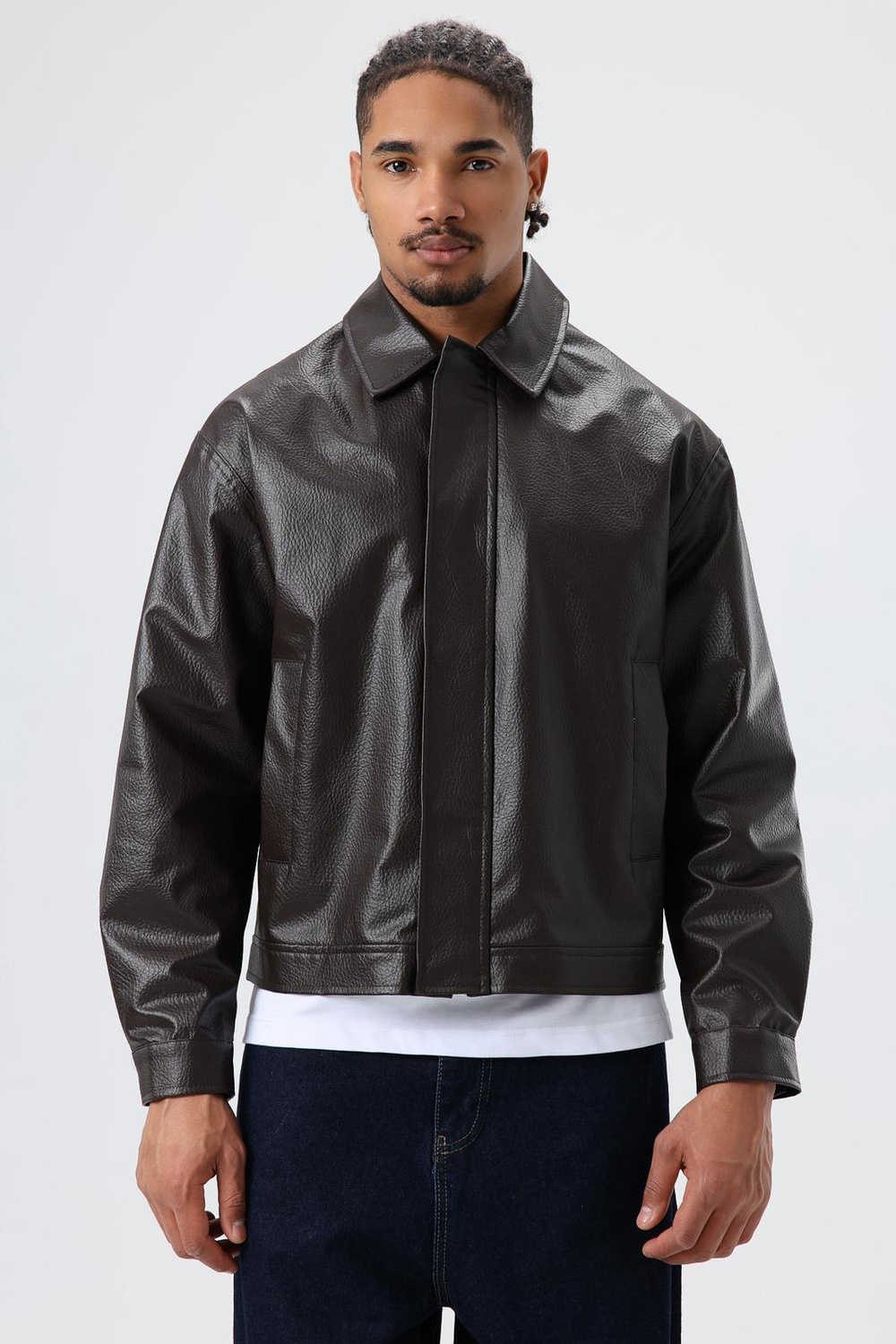 Wholesale Mens Dark Brown Leather Jacket