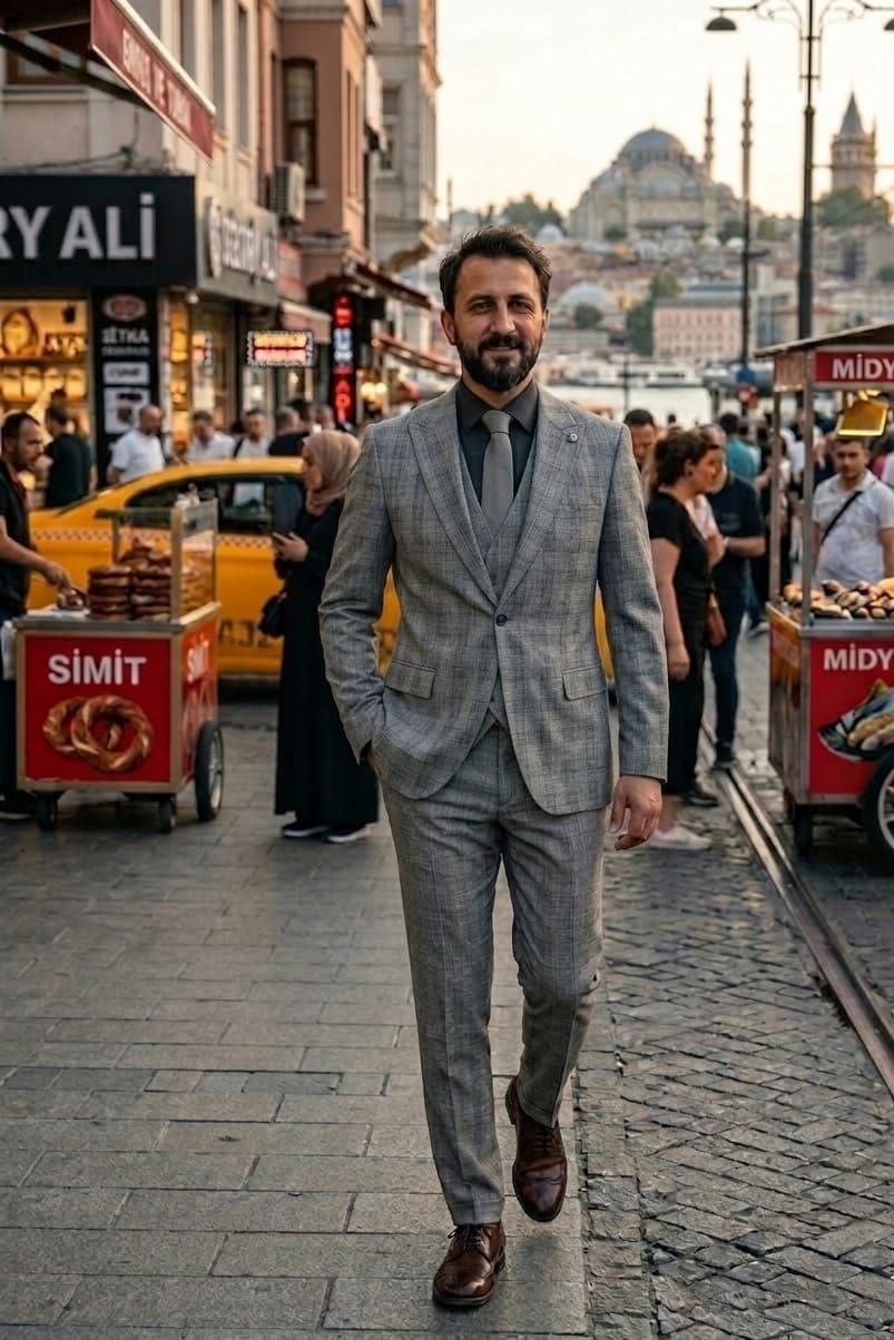 Wholesale Men's Dark Gray Three-Piece Suit 1701W26-097