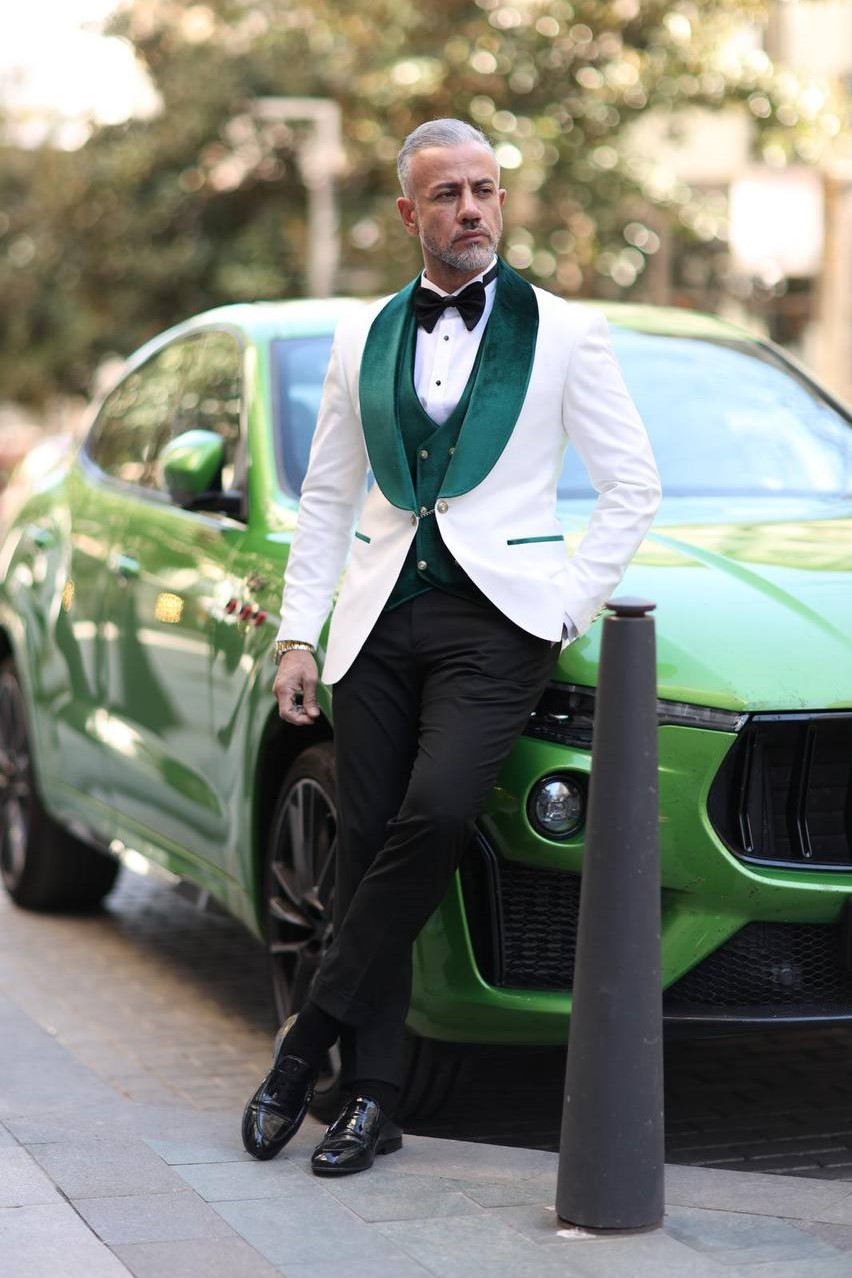 Wholesale Men's Dark Green Three-Piece Suit 1702W26-0501