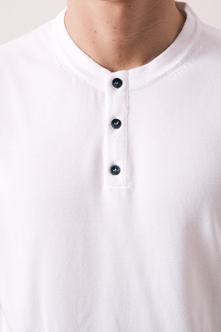 Wholesale Mens Ecru Knit Crew-Neck T-Shirt
