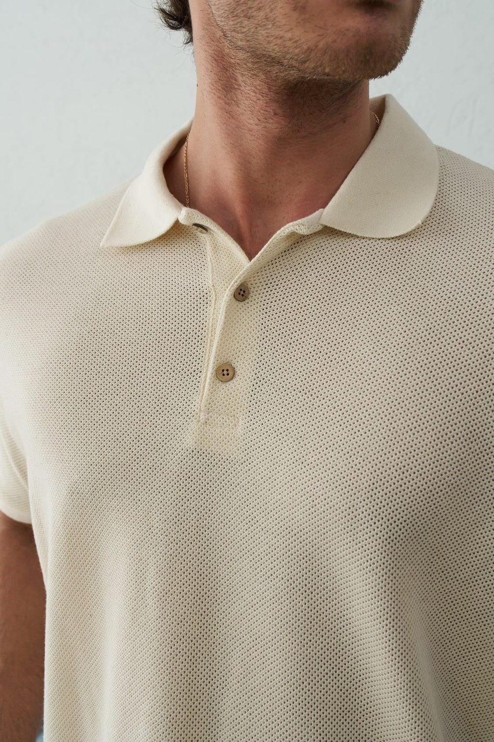 Wholesale Mens Ecru  Polo T-Shirt