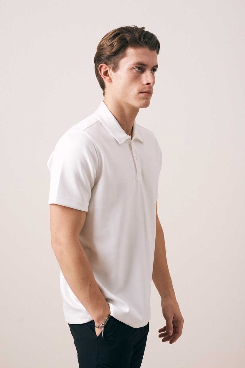 Wholesale Mens Ecru Polo T-Shirt
