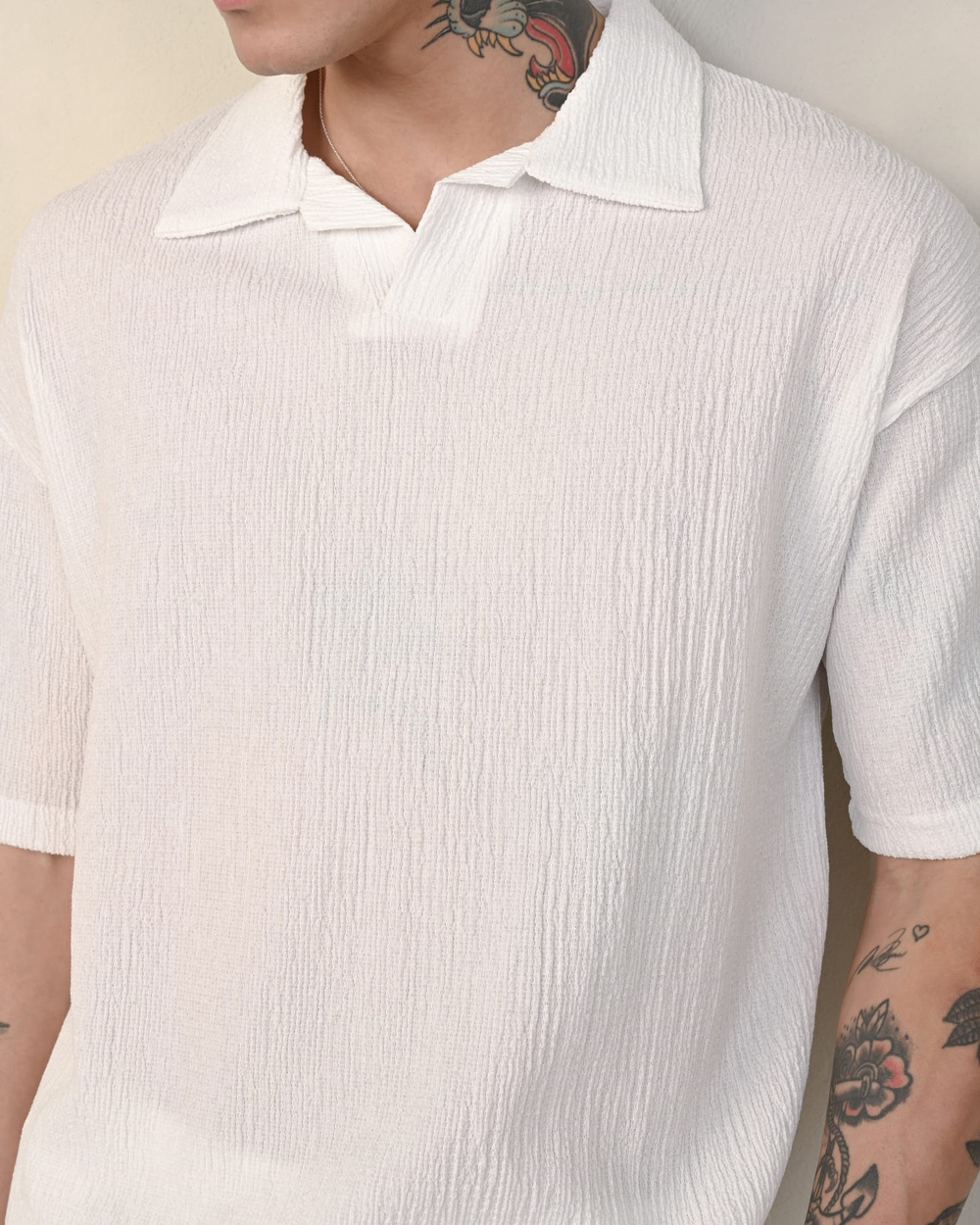 Wholesale Mens Ecru Polo T-Shirt