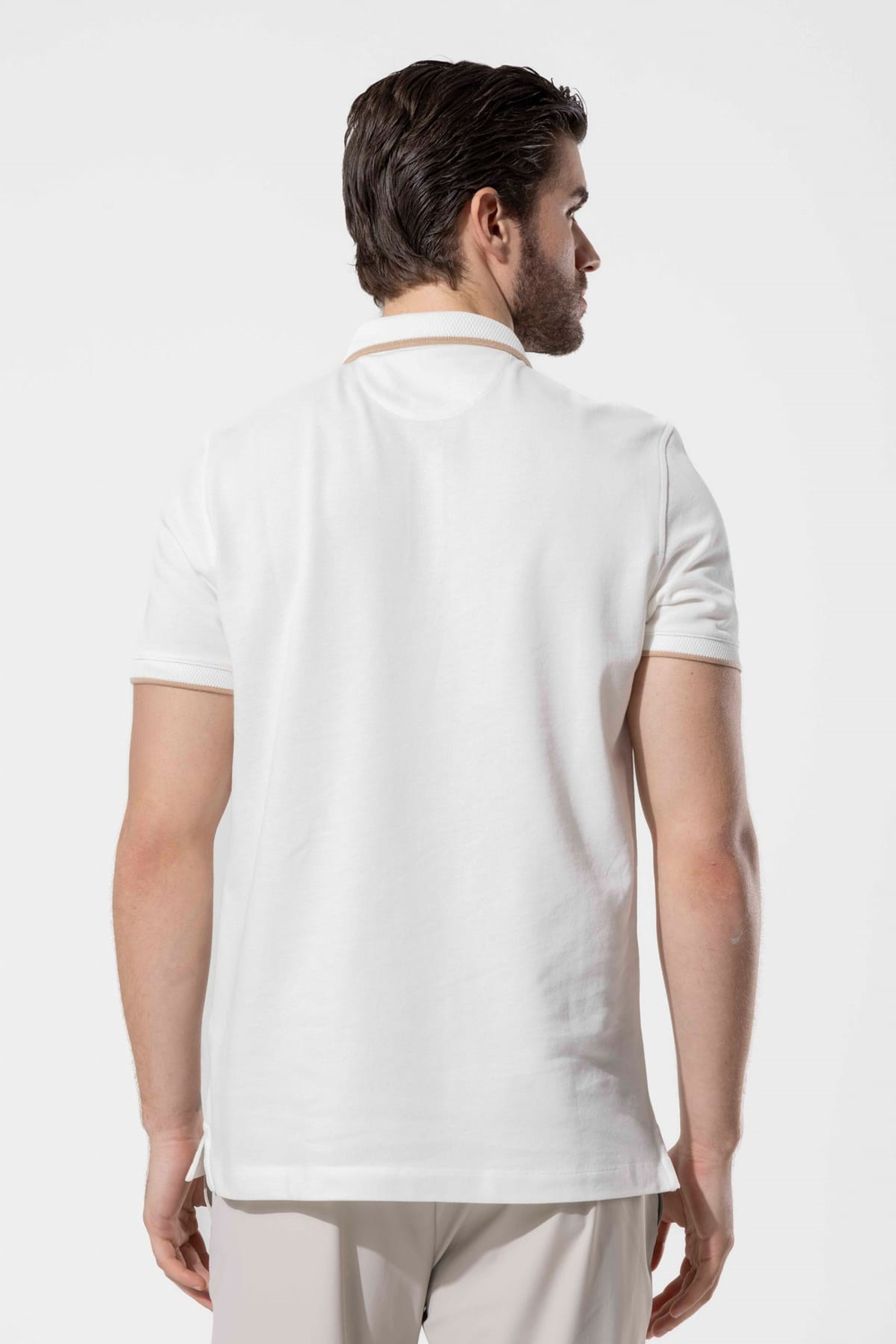 Wholesale Mens Ecru Polo T-Shirt