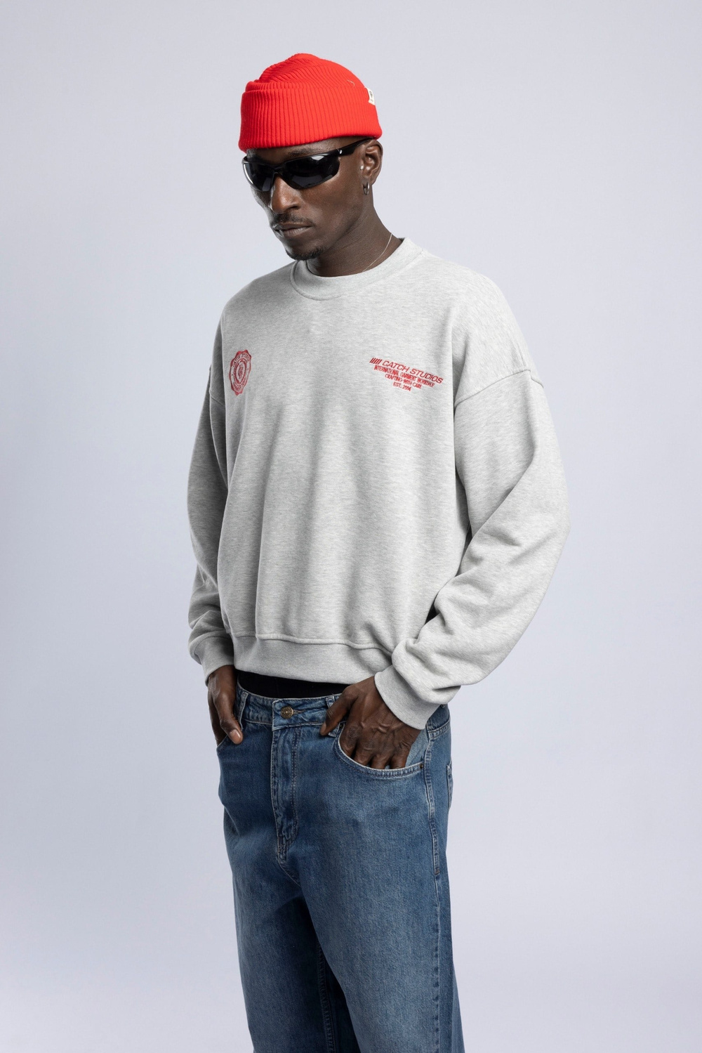 Wholesale Mens Ecru Printed Sweatshirt 