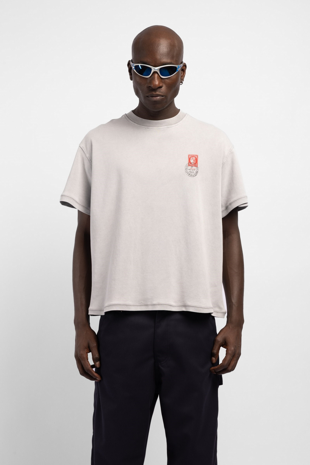 Wholesale Mens Ecru Printed T-shirt
