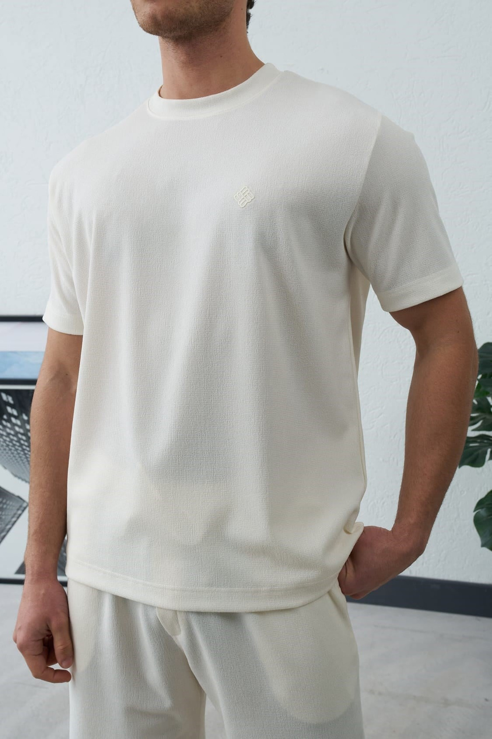 Wholesale Mens Ecru T-Shirt