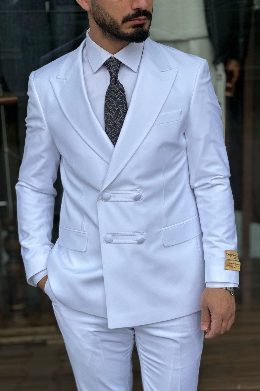 Wholesale Men's Ecru Two-Piece Suit 1744W26-042