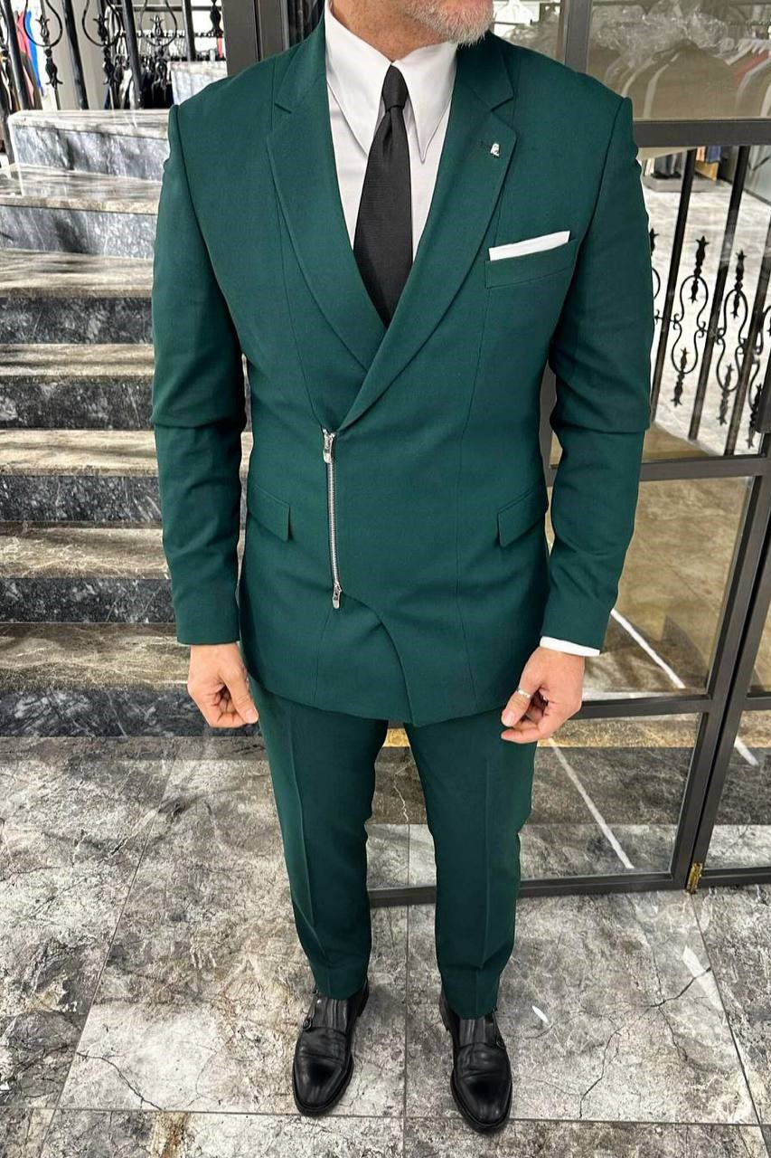Wholesale Men's Emerald Green Two-Piece Suit 1702W26-5722