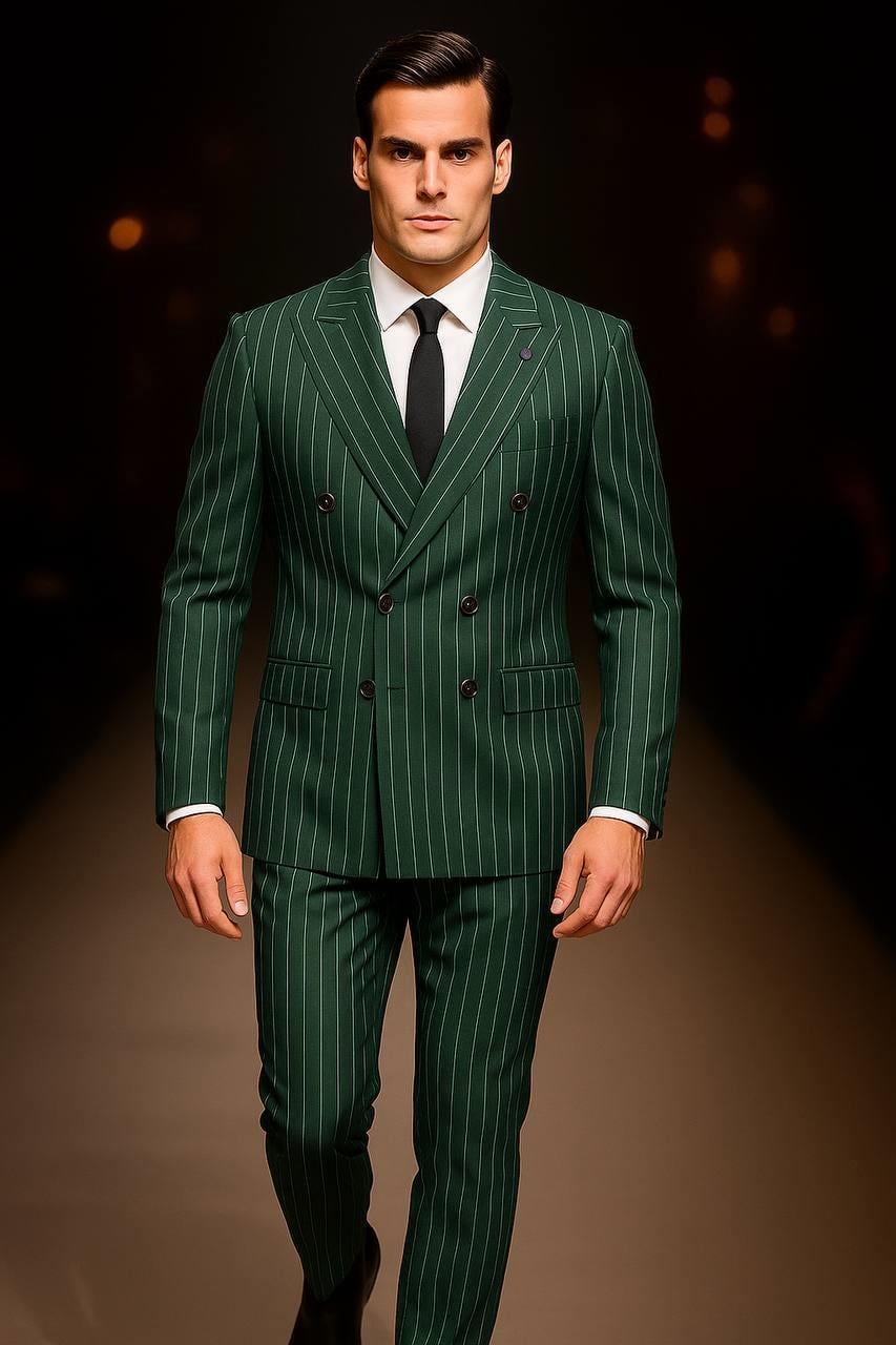 Wholesale Men's Emerald Green Two-Piece Suit 1701W26-042