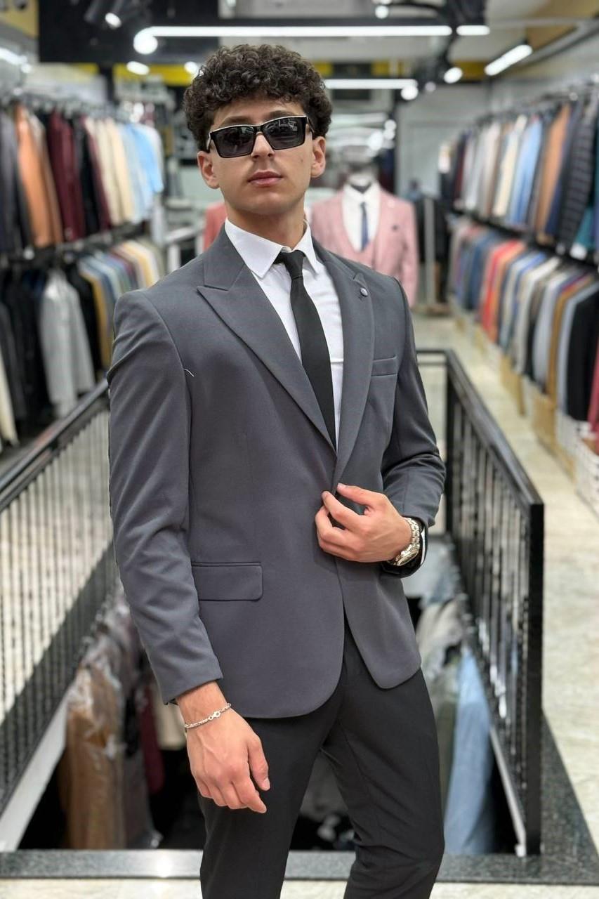 Wholesale Men's Gray Blazer Jacket 1701W26-050