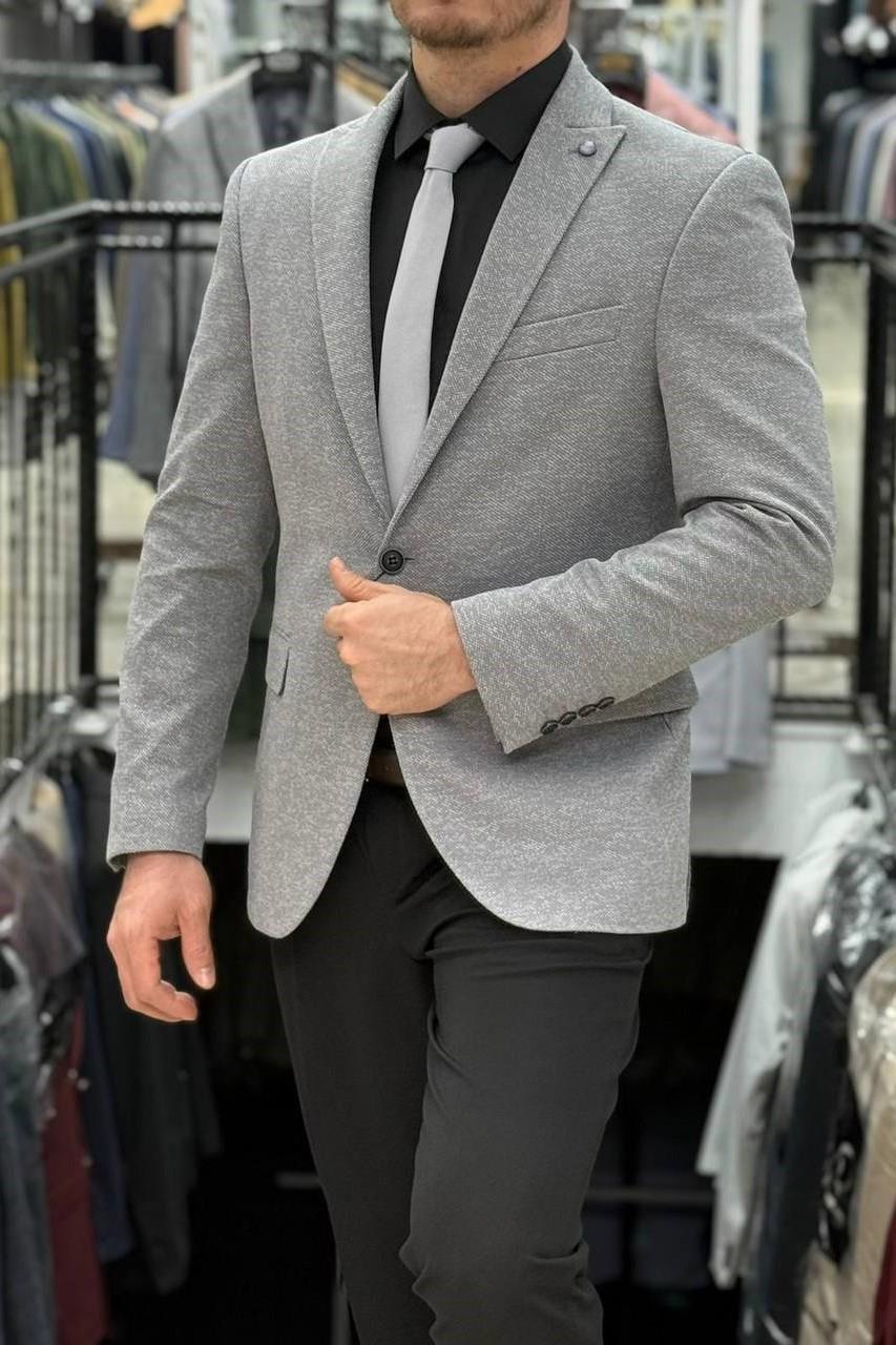 Wholesale Men's Gray Blazer Jacket 1701W26-033
