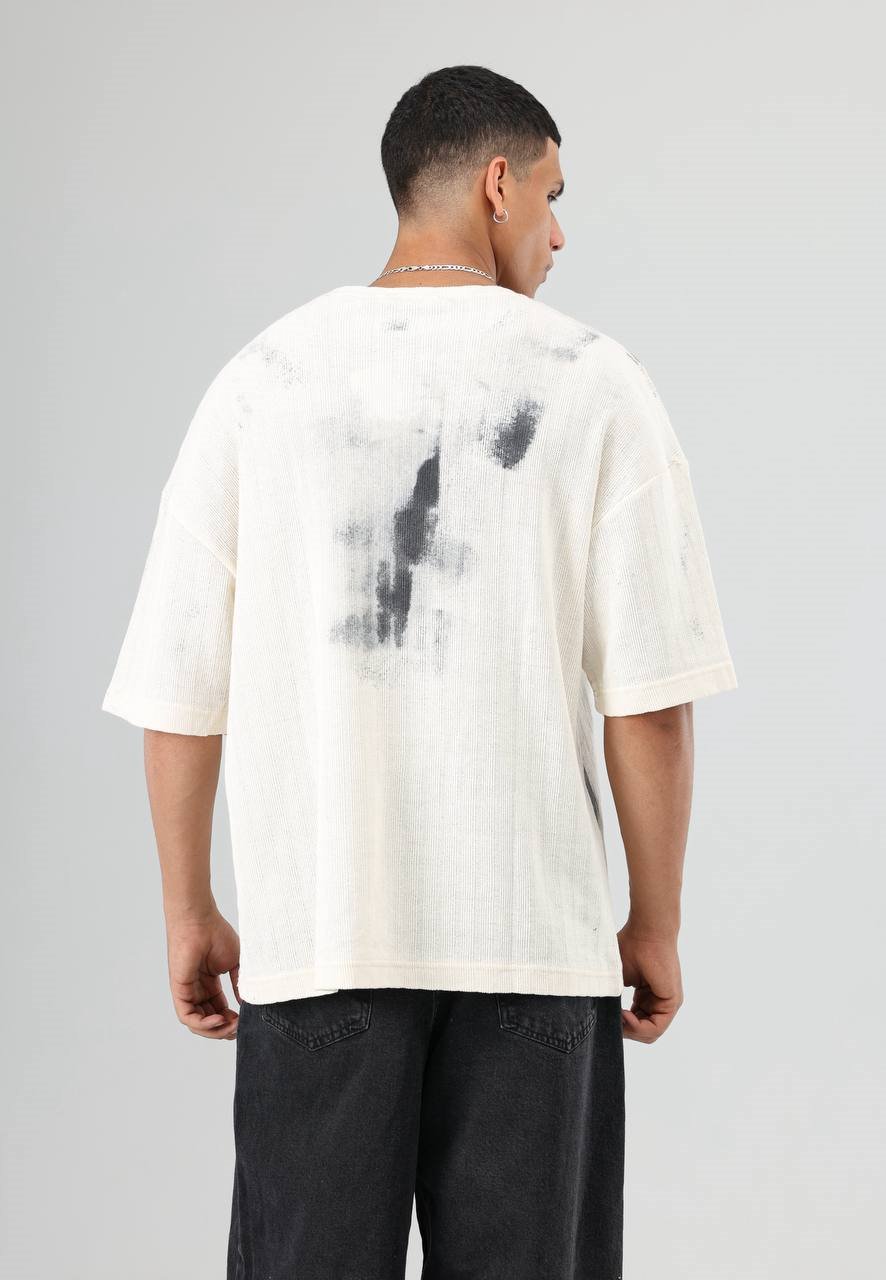 Wholesale Mens Gray Knit Crew-Neck T-Shirt