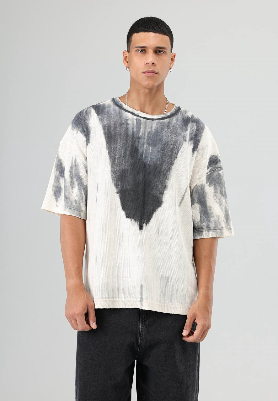 Wholesale Mens Gray Knit Crew-Neck T-Shirt