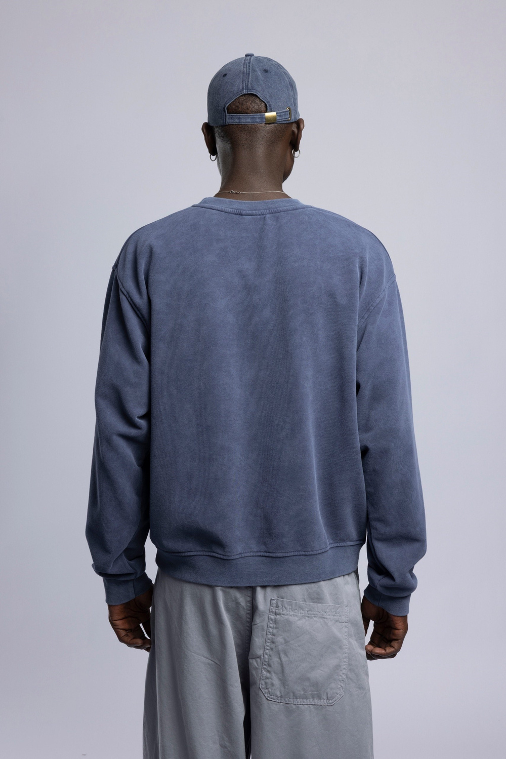 Wholesale Mens Blue Printed Sweatshirt 