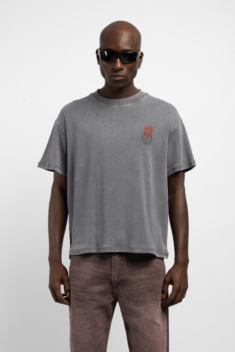 Wholesale Mens Gray Printed T-shirt