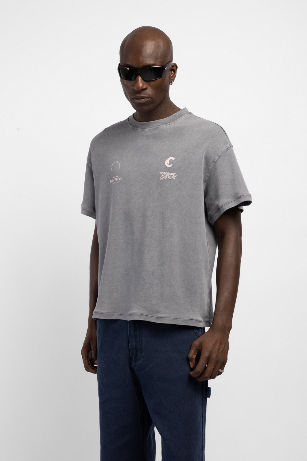 Wholesale Mens Gray Printed T-shirt