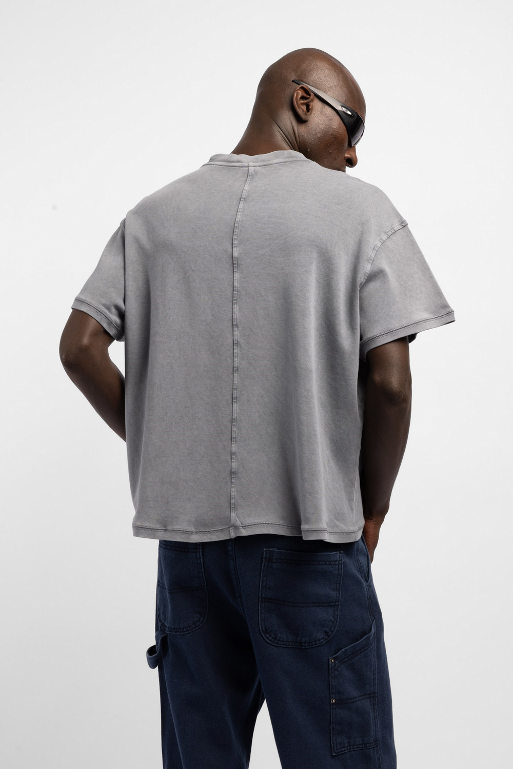 Wholesale Mens Gray Printed T-shirt