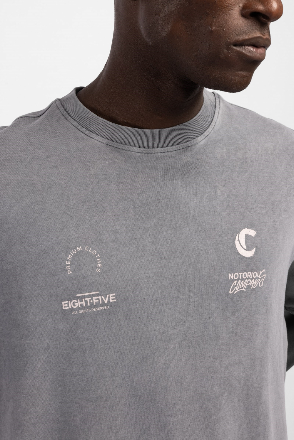 Wholesale Mens Gray Printed T-shirt