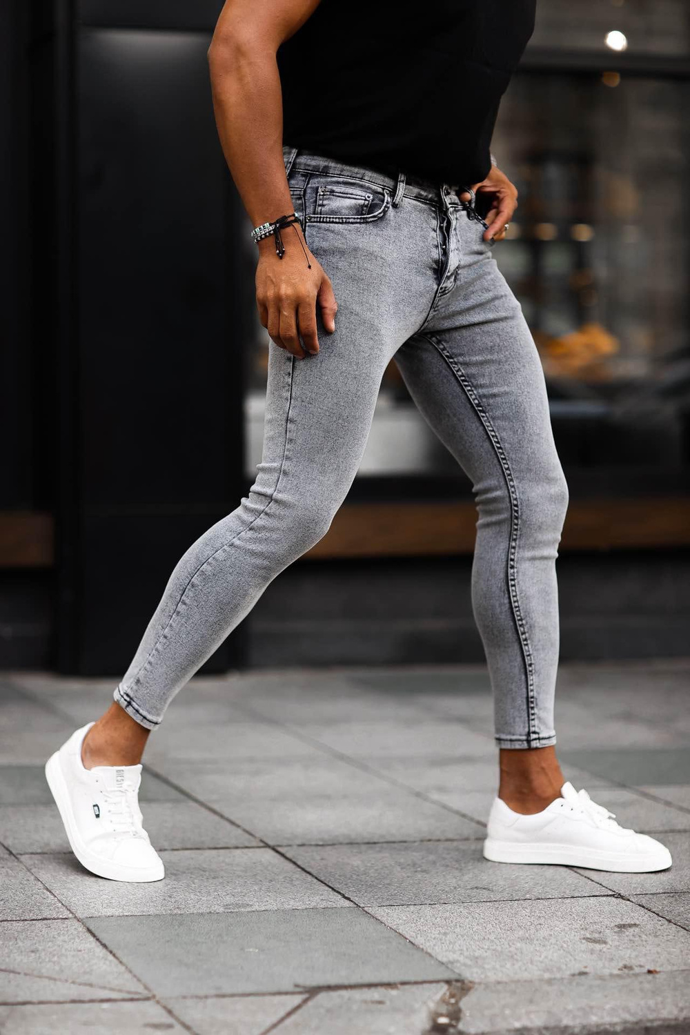 Wholesale Mens Gray Slim Fit Jeans