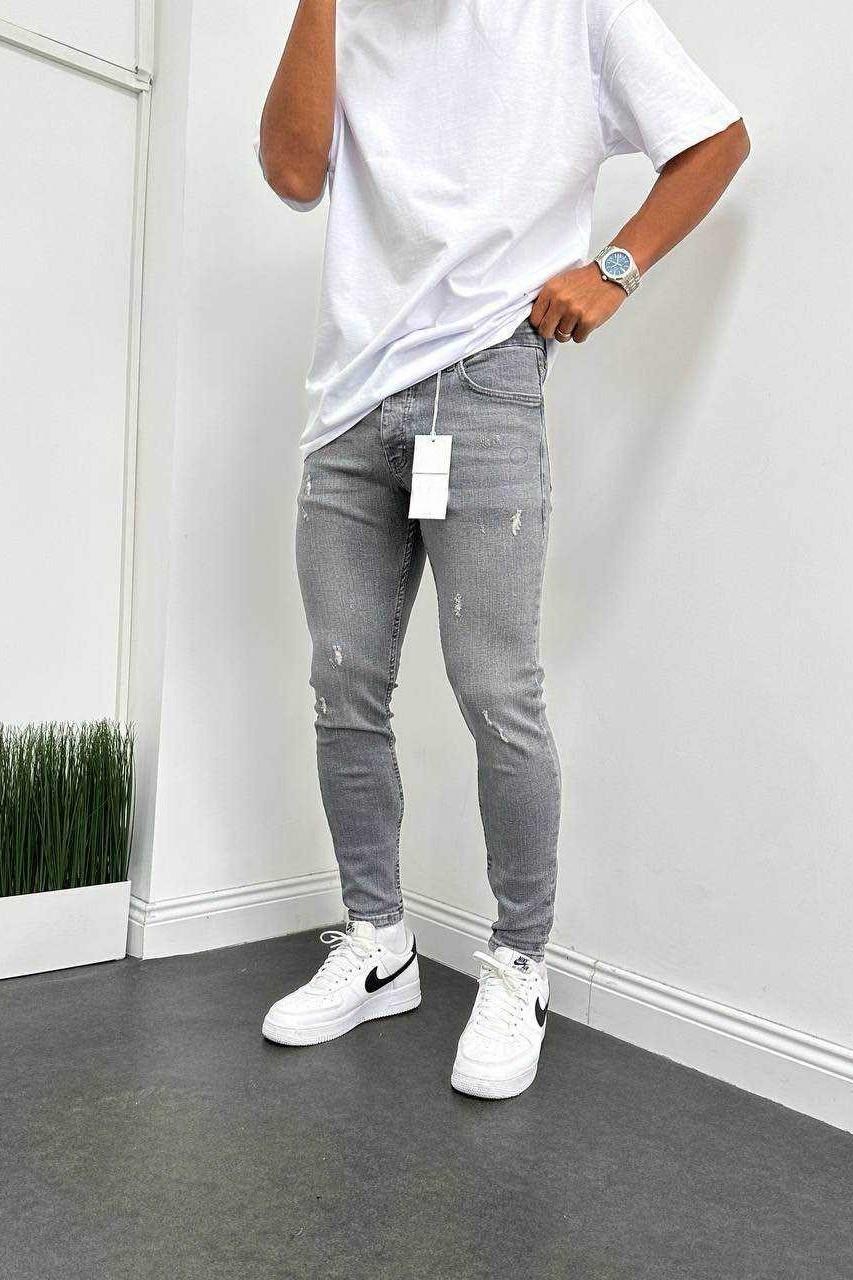 Wholesale Mens Gray Slim Fit Jeans