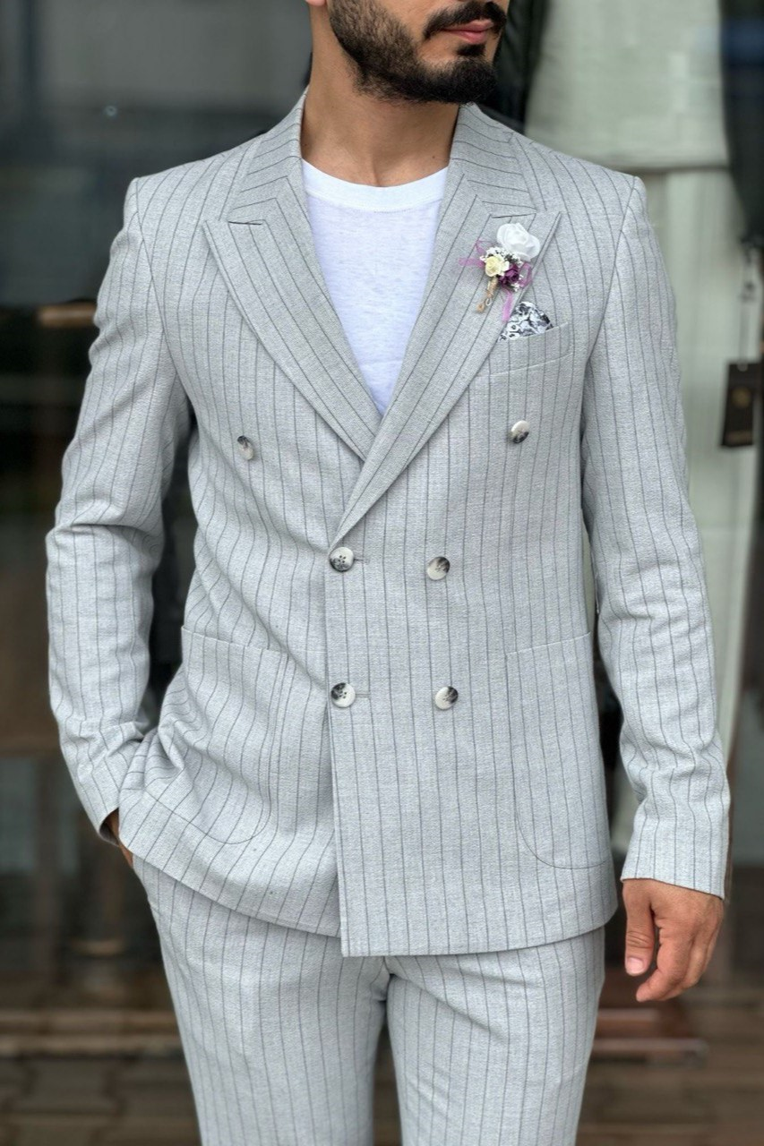 Wholesale Men's Gray Two-Piece Suit 1744W26-044