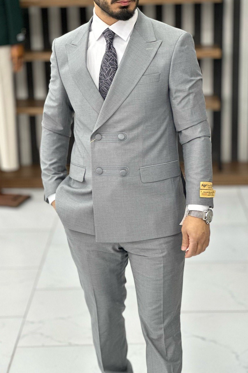 Wholesale Men's Gray Two-Piece Suit 1744W26-042