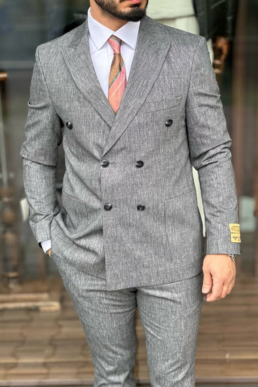 Wholesale Men's Gray Two-Piece Suit 1744W26-034