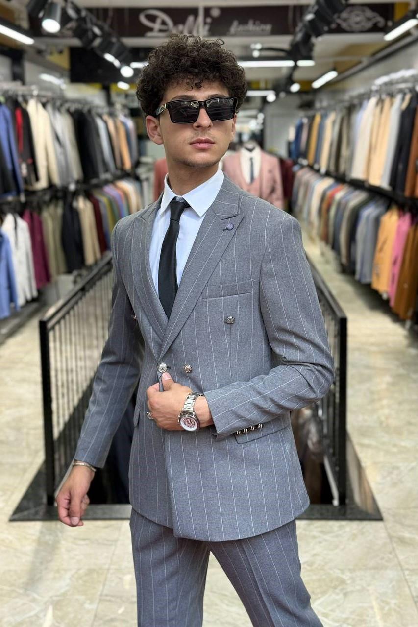 Wholesale Men's Gray Two-Piece Suit 1701W26-057-1
