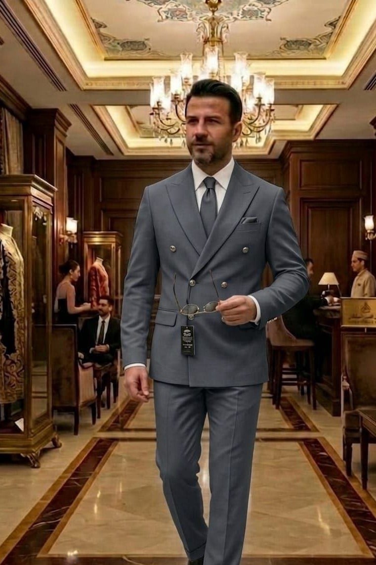 Wholesale Men's Gray Two-Piece Suit 1701W26-096