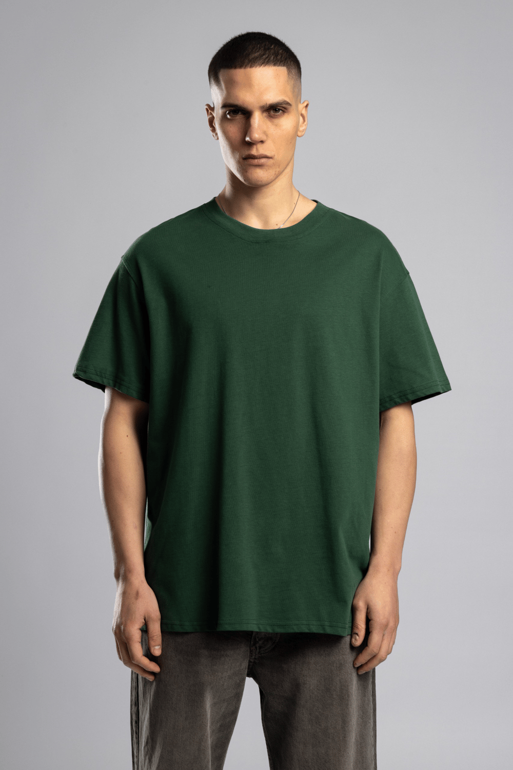Wholesale Mens Green Basic T-shirt