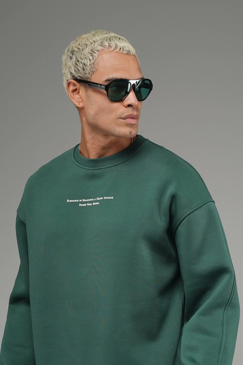 Wholesale Mens Green Oversized Sweatshirt 
