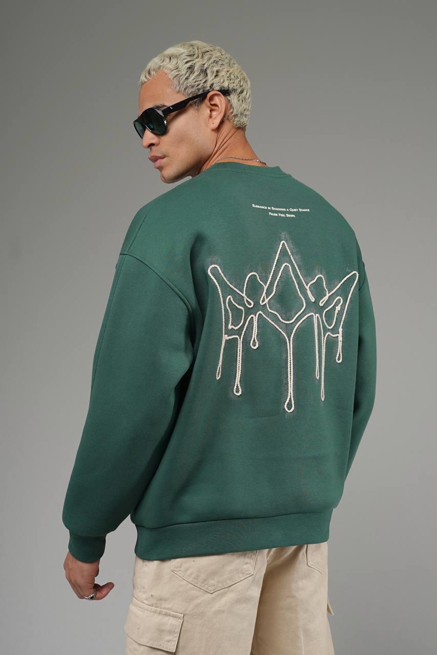 Wholesale Mens Green Oversized Sweatshirt 