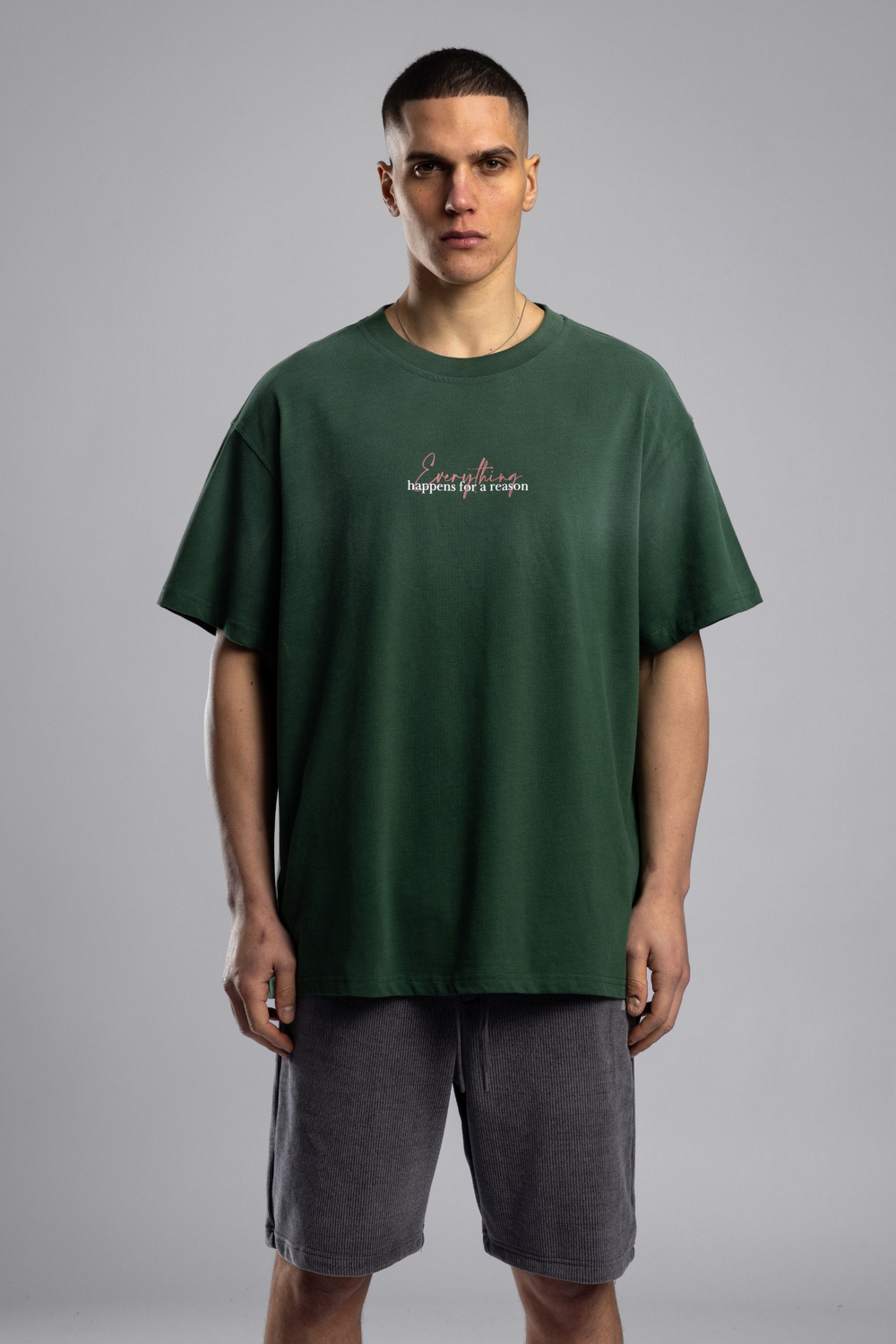 Wholesale Mens Green Printed T-shirt