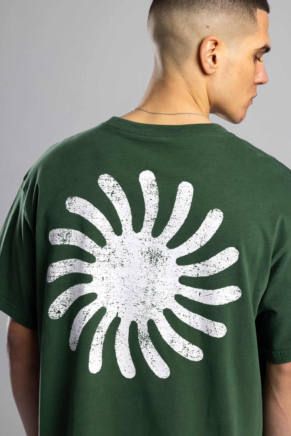 Wholesale Mens Green Printed T-shirt