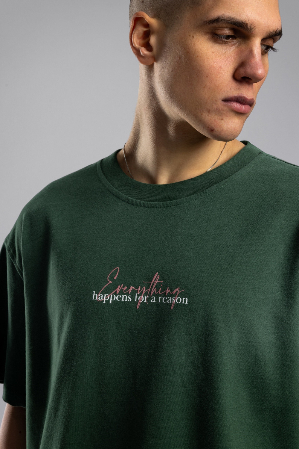 Wholesale Mens Green Printed T-shirt