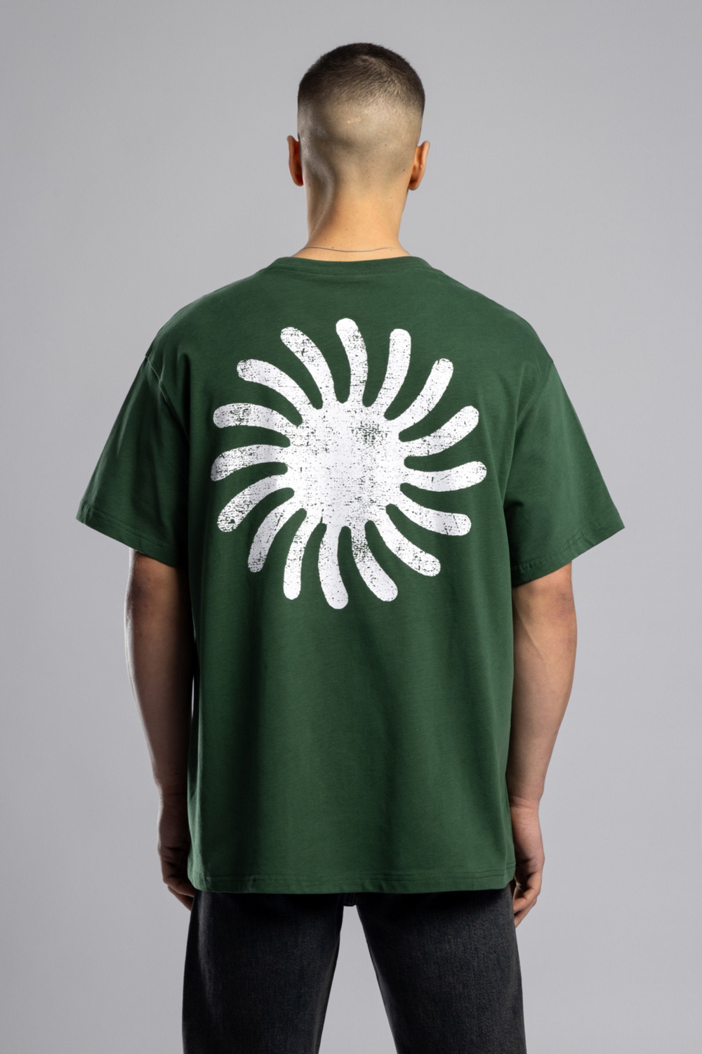 Wholesale Mens Green Printed T-shirt
