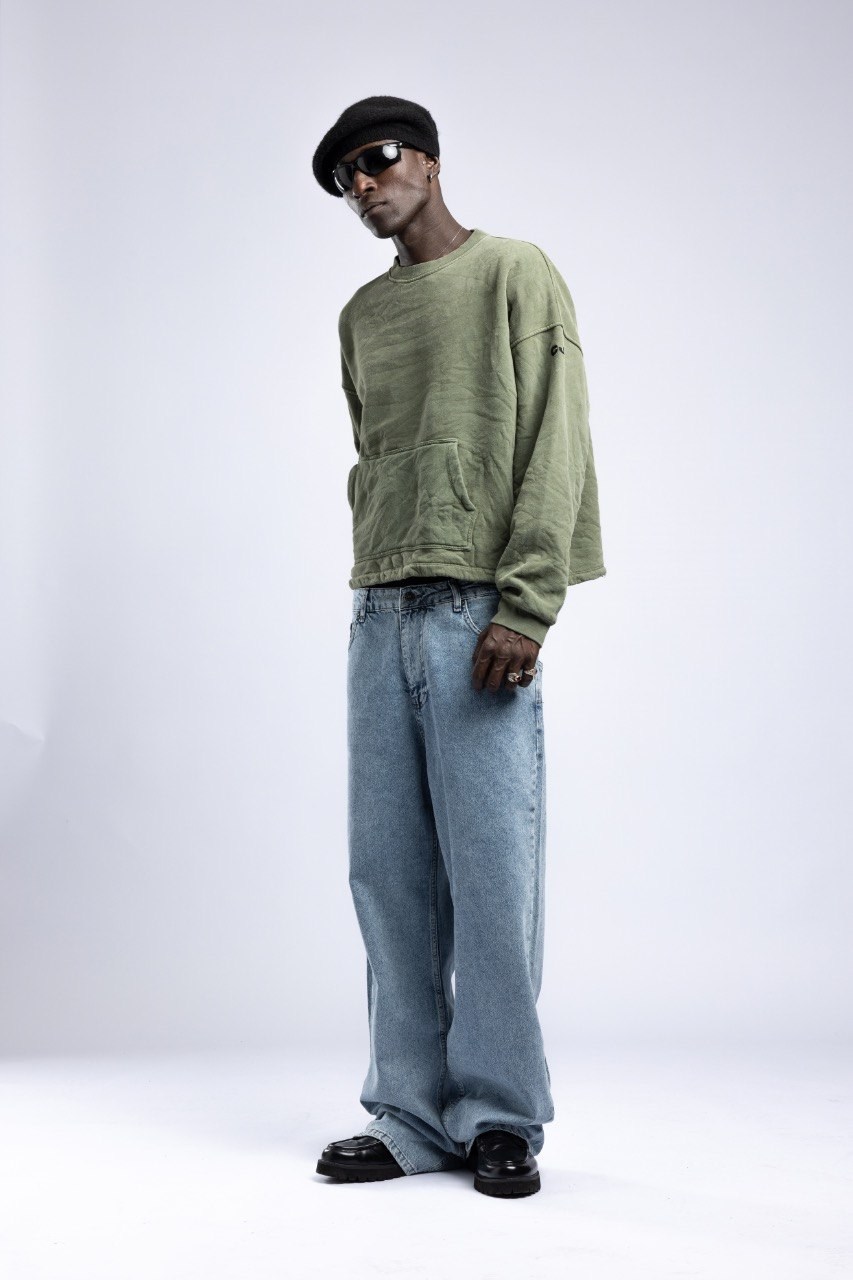 Wholesale Men's Green Sweatshirt  1503FW27-MRT-4649