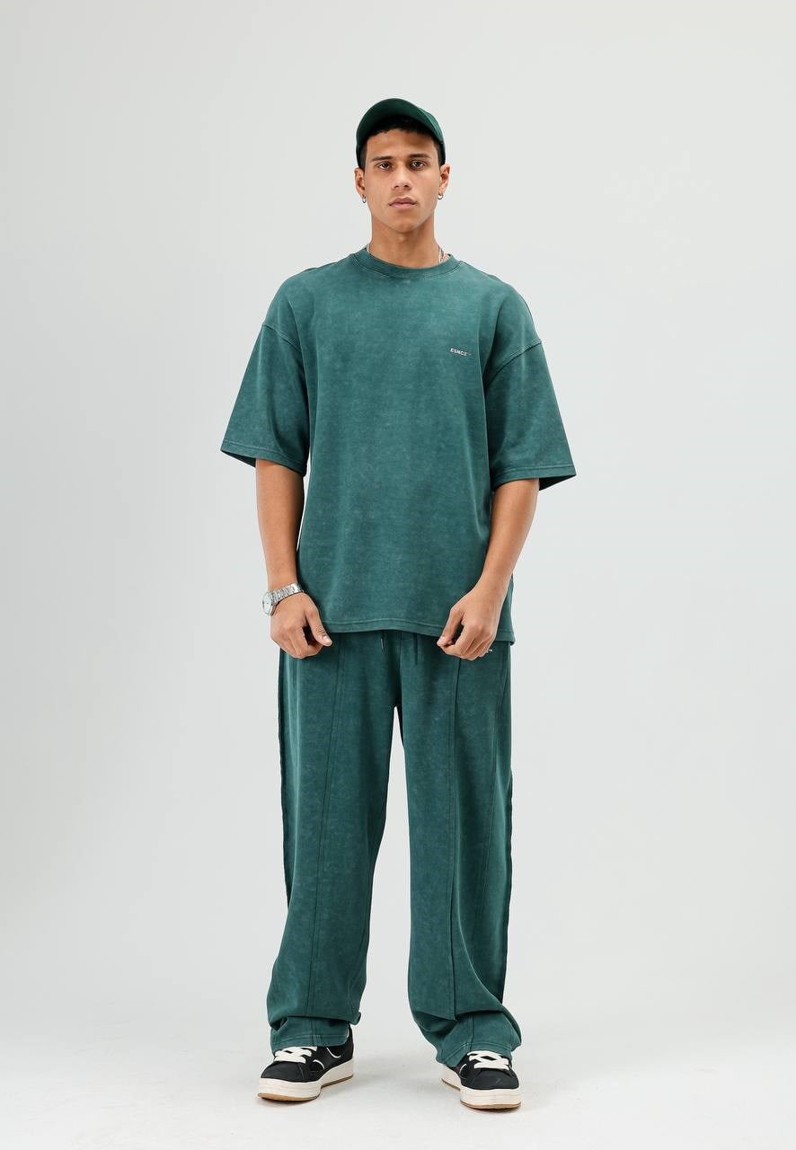 Wholesale Mens Green T-Shirt and Pants Set
