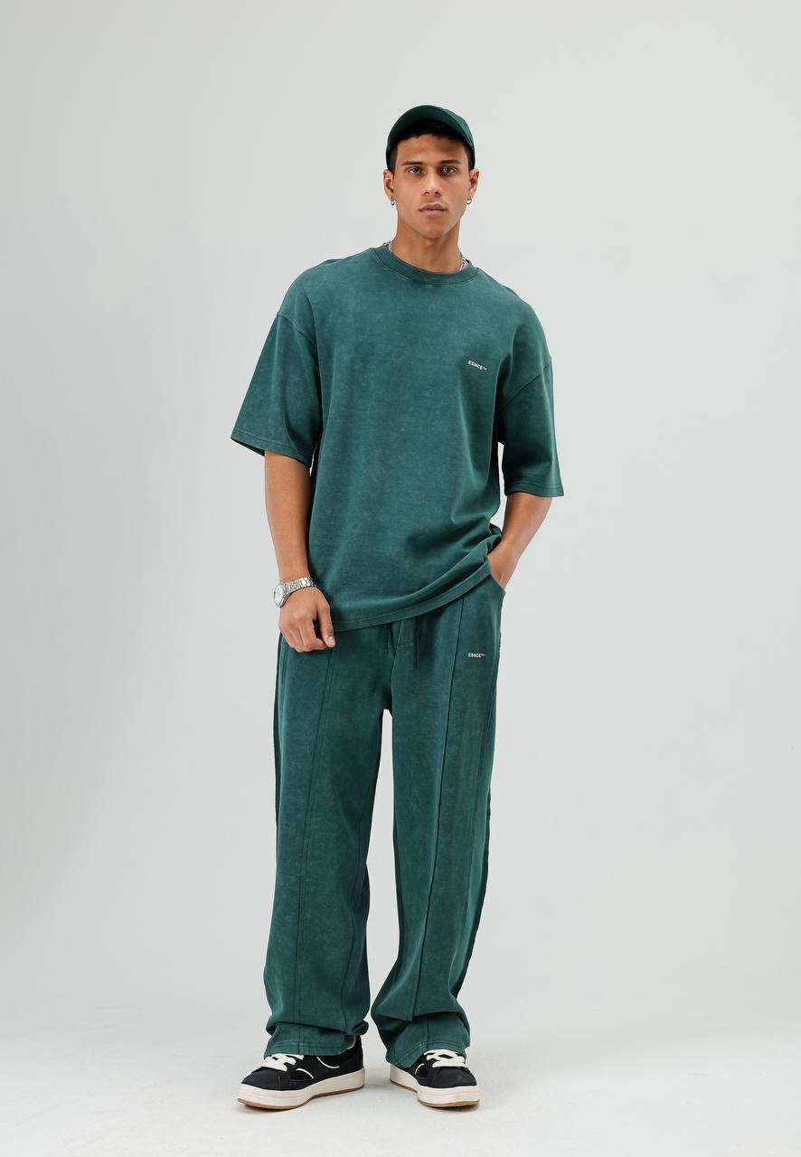 Wholesale Mens Green T-Shirt and Pants Set