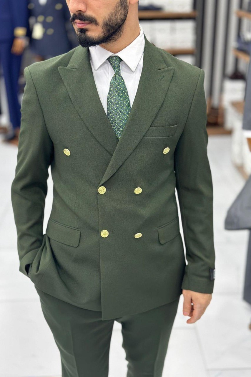 Wholesale Men's Green Two-Piece Suit 1744W26-025