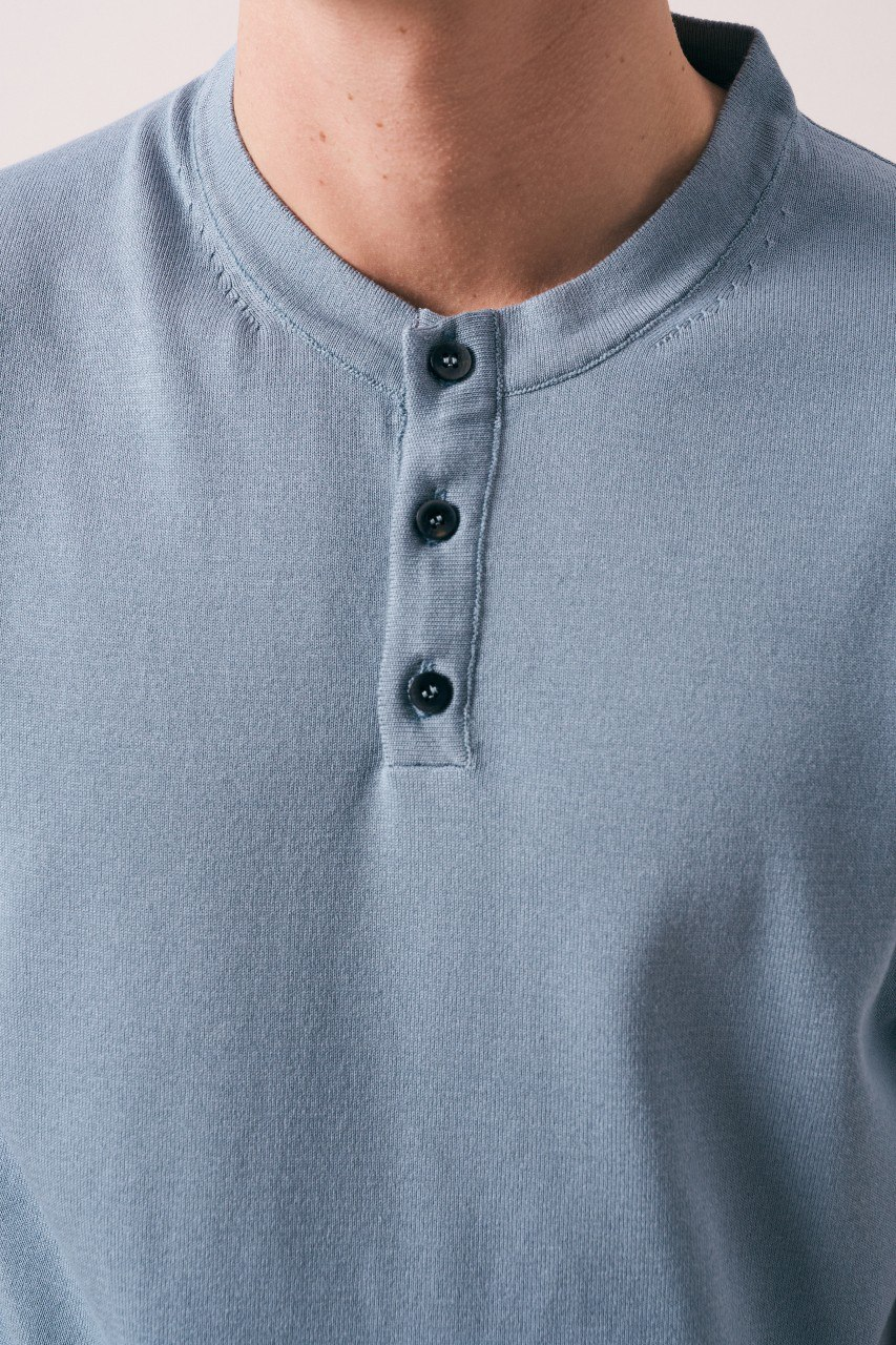 Wholesale Mens Indigo Knit Crew-Neck T-Shirt