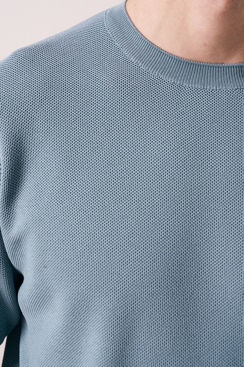 Wholesale Mens Indigo Knit Crew-Neck T-Shirt