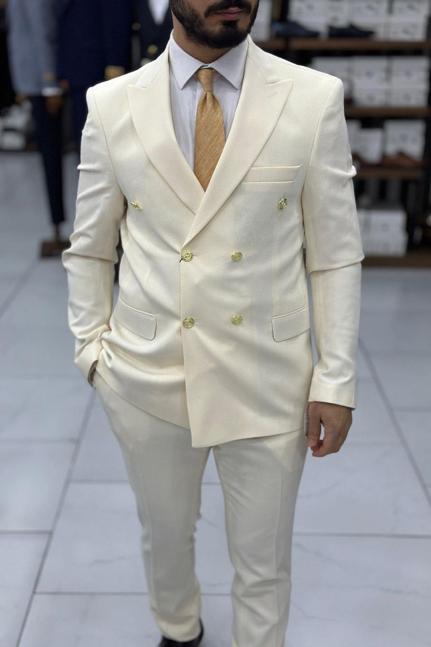 Wholesale Men's Ivory Two-Piece Suit 1744W26-025
