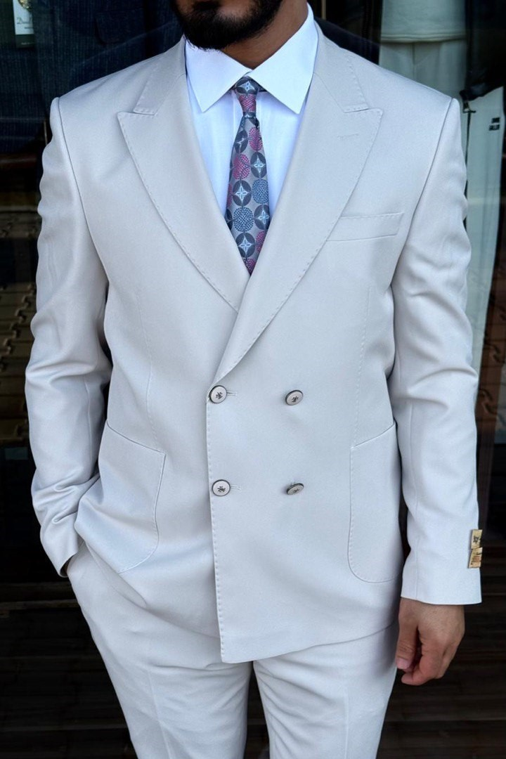Wholesale Men's Ivory Two-Piece Suit 1744W26-016