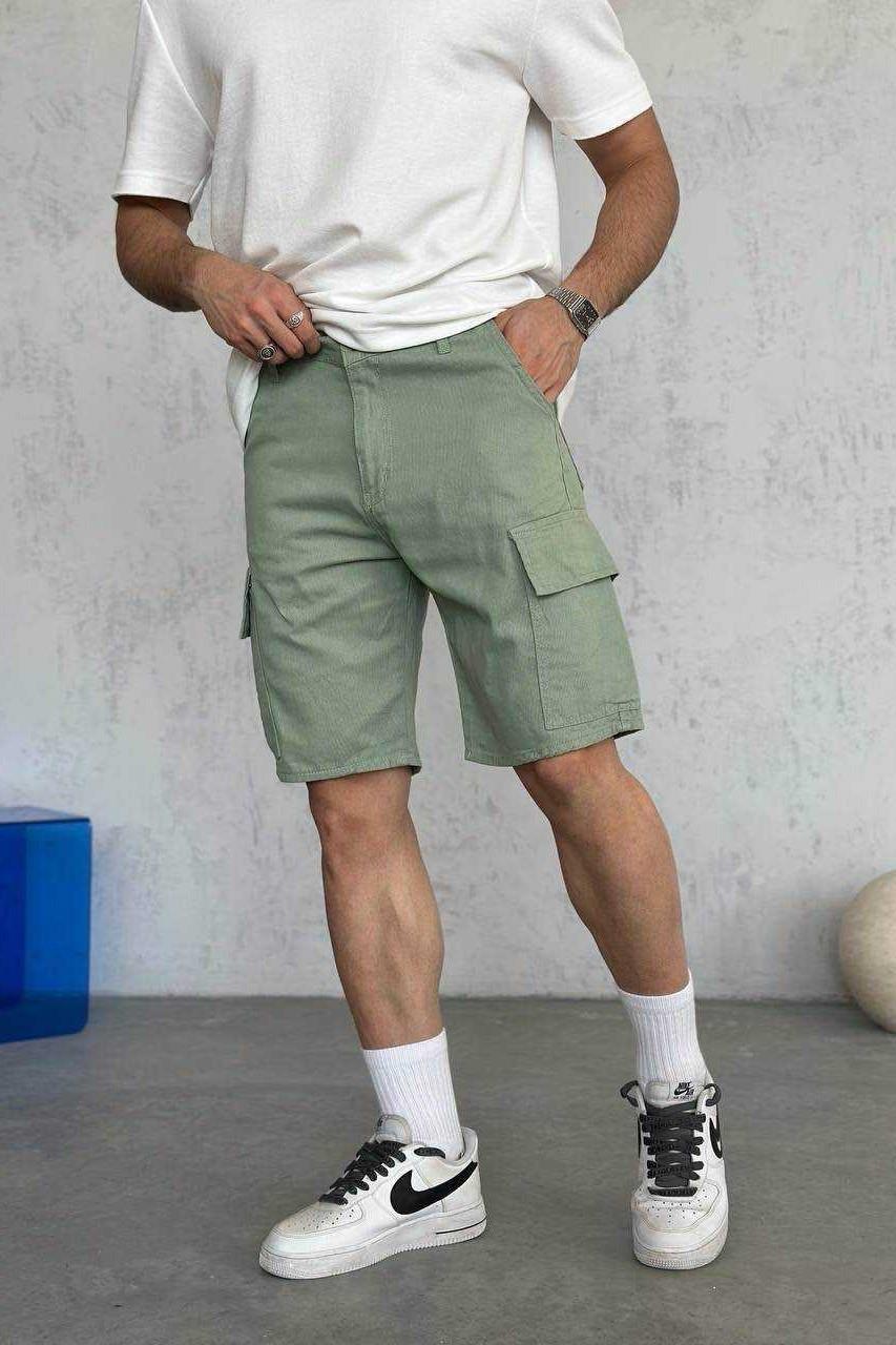 Wholesale Men's Khaki Denim Shorts 1504W26-SRT2660