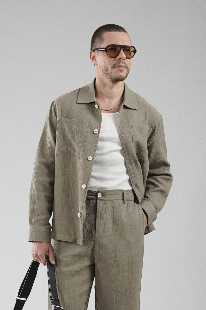 Wholesale Mens Khaki Shirt and Pants Set
